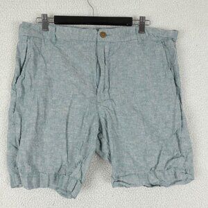 Coconut Connection Shorts Mens 38 Blue Linen Lightweight Summer Classic Retro